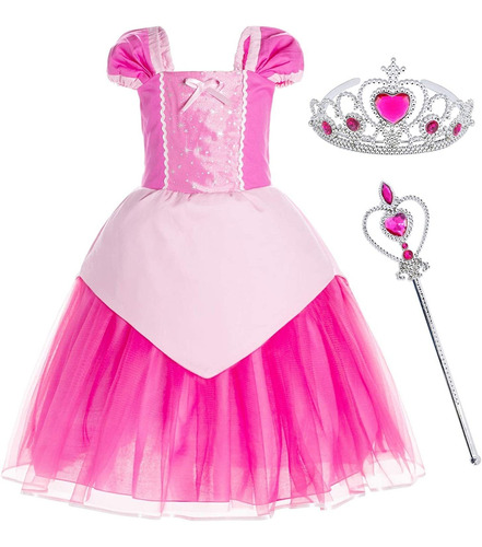 Disfraz De Princesa Para Niña Pequeña Rosa Talla 2-3t