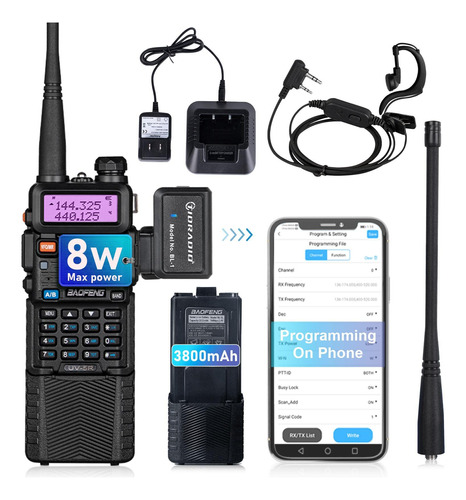 Baofeng Radio De Jamn Uv-5r Radio De Mano De Alta Potencia D