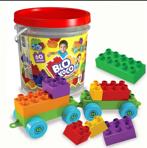 Blokoco Rasti Bloques Grandes Balde 60 Piezas