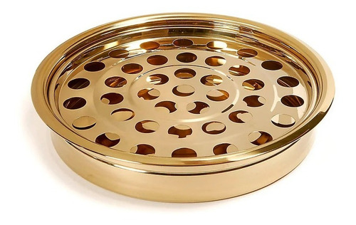 Bandeja De Acero Inoxidable Y Disco De Vasos Para Santa Cena Color Dorado