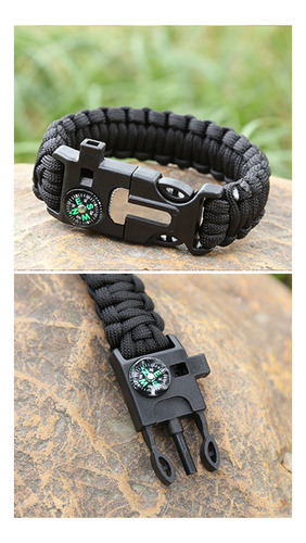 Brújula De Pulsera Cinco En Uno Tejida Con Cuerda Tipo Parag