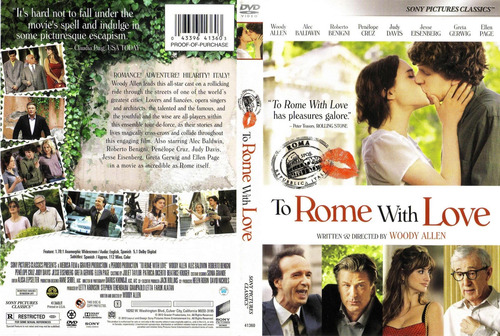A Roma Con Amor ( To Rome With Love) Woody Allen - Dvd