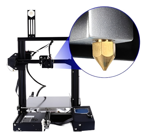 5 Boquilla Para Impresora 3d De Bronce Diámetro De 0,2 Mm