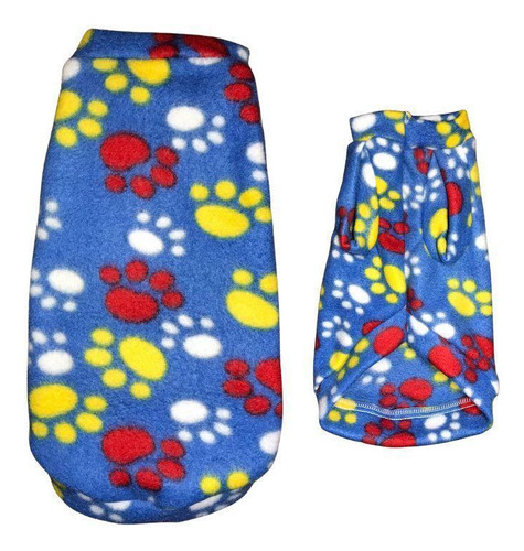 Roupa Para Cães - Suéter De Inverno Azul Patas Pp
