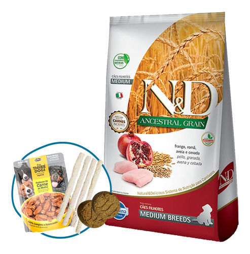 Farmina N&d Ancestral Grain Perro Cachorro Mediano 2,5 Kg