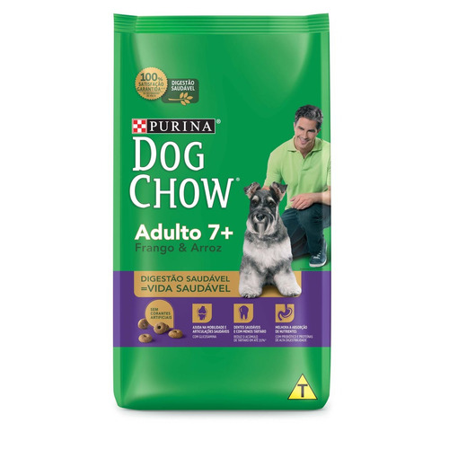 Ração Purina Dog Chow Cães Adultos 7+ Frango E Arroz 15kg