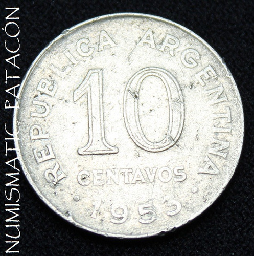 Moneda Argentina 10 Centavos 1953