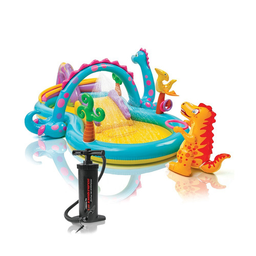 Play Center Inflable Dinoland Intex 333x229x112cm.+ Inflador