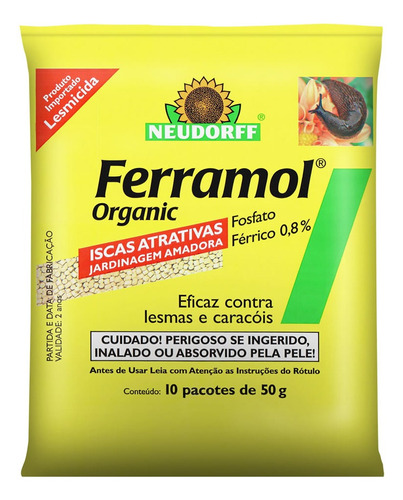 Lesmicida Ferramol Organic Lesmas E Caracóis Neudorff 500gr