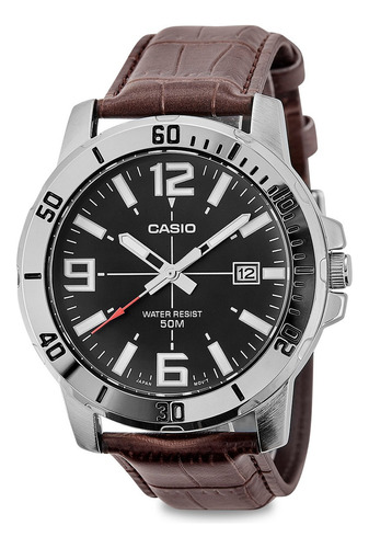 Relógio Casio Masculino Collection Couro Mtp-vd01l-1bvudf Cor da correia Marrom