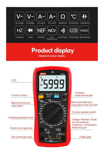 Multimetro Con Capacimetro, Temperatura  Similar Al Ut89x