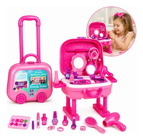 Maleta Penteadeira Infantil Kit Beleza Menina Acessórios