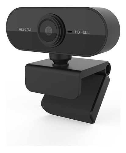 Webcam Full Hd 1080p Usb Computador Câmera Com Microfone Cor Preto