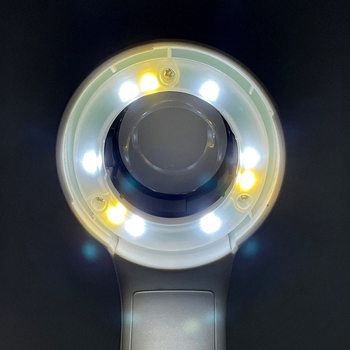 Mh Lupa Para Visor De Insectos Con 9 Led Y Mango, Lupa G
