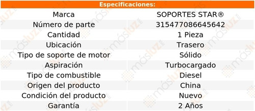 1) Soporte Motor Tras Hino 268 6 Cil 7.7l Diesel Turbo 05/08