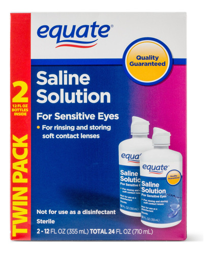 Equate Solucion Salina, Solucion Para Lentes De Contacto Par