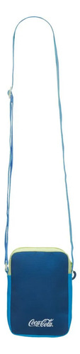 Bolsa Transversal Coca Cola New Fresh Cor Azul Desenho Do Tecido Liso