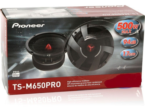 Par Medio Grave Pioneer Mid Bass Ts-m650pro 6 Polegadas 500w Cor Preto