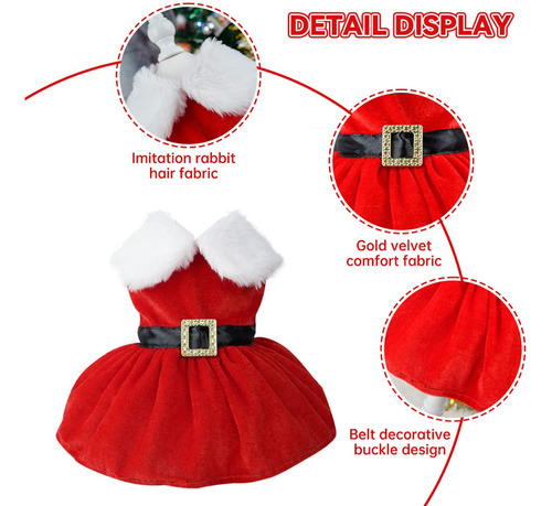 Disfraz De Navidad Para Perro Papá Noel Rojo 1 Pieza Rojo