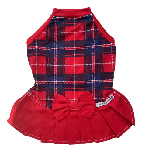 Roupa Cães Lolô - Cachorro - Fêmea - Xadrez Vermelho E Azul