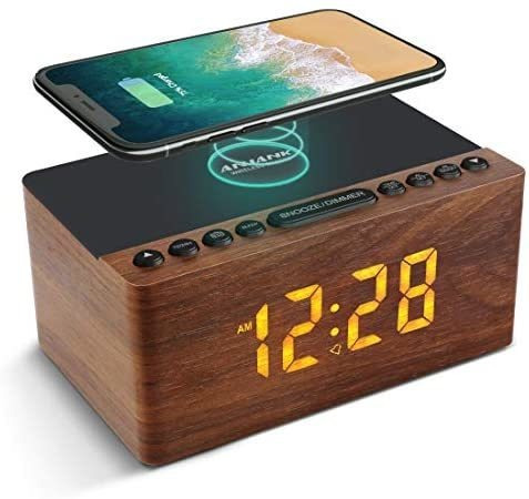 Reloj De Alarma Anjank Digital Inalámbrico 10 Watts -café