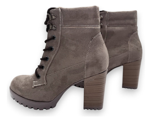 Botines Para Dama De Tacón Alto Con Cordones Elegantes