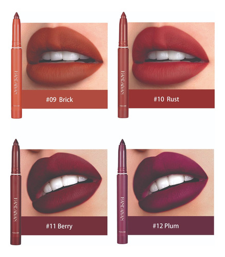 Lápiz Labial Mate Handaiyan Delineador De Labios Giratorio Ladrillo
