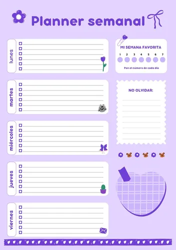 Planner Organizador Semanal De Objetivos Varios Diseños Pdf