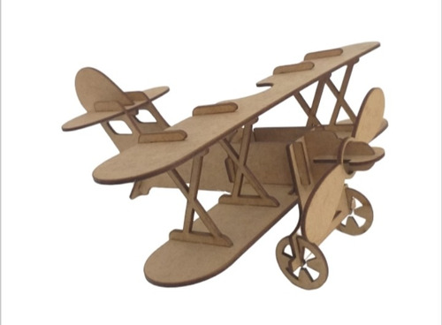 Avião Monomotor P Mdf Crú Festa Lembrancinha Mesa 10 Pçs 