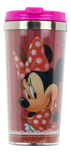 Copo Térmico Minnie Mouse Tampa Pink Disney 450ml Cor Rosa