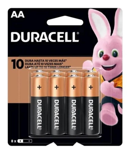 Pilha Aa Alcalina Duracell Cartela C/8 Pilhas Original