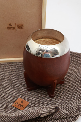 Mate Porongo Torpedo Plata ( Grabado En El Acto ) Marrón Plata