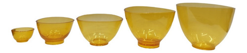 Bowl Facial, Vasija Flexible, Kit 5 Pzas, Colores Color Naranja