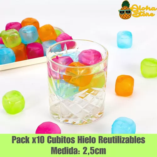 Cubos Plásticos Hielo Reutilizables Colores X10pzs Oferta