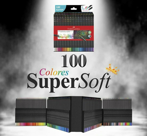 Lapices Faber Castell Super Soft X100 Colores Suersoft Negro