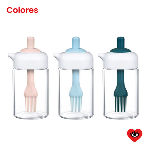 Botella X2 Rociador Verde Aceite Con Pincel Difusor Vidrio