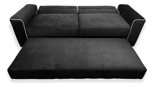 Sofá Cama Sillón Sala Hogar Minimalista 3 Posiciones Negro Liso