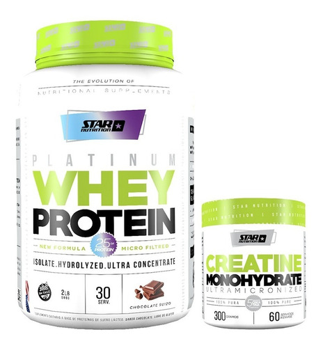 Whey Protein 2 Lb + Creatina 300 Gr Star Nutrition