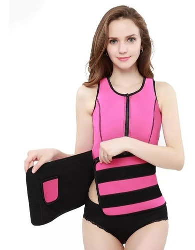 Faja Reductora Corset Neopreno Velcro Ajustable Chaleco Faja