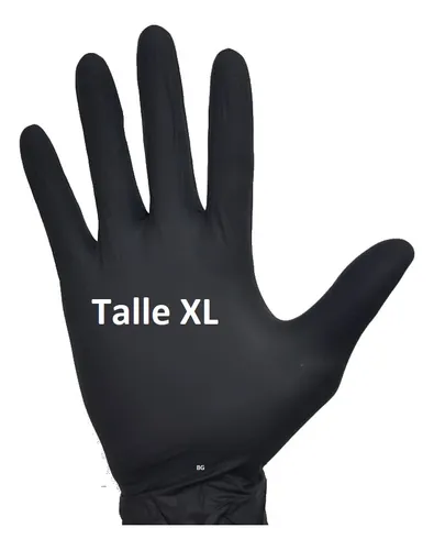 Guantes De Nitrilo Negros Cajón Con 10 Cajas De 100 Un Talle Xl