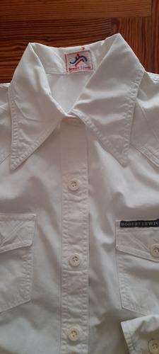 Camisa Blanca De Puro Algodón Robert Lewis Vintage Impecable