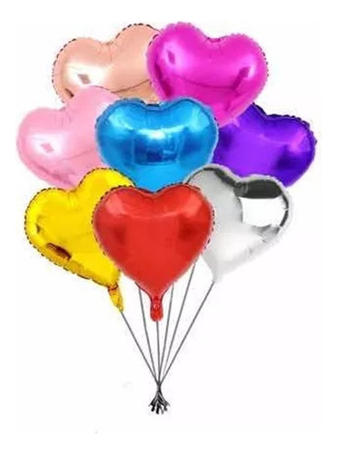 100 Globos Americanos Metalicos Corazon Corazones 18 Pulgads Color A Indicar Por La Mensajeria De La Compra Corazon 18 Pulgadas