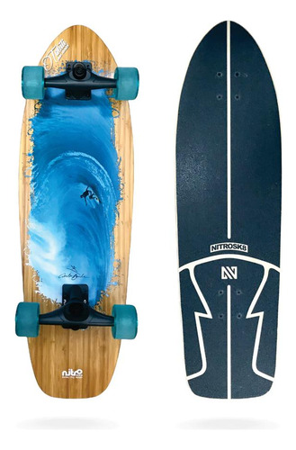 Simulador Surf Nitrosk8 Carlos Burle Tahiti Skate Completo