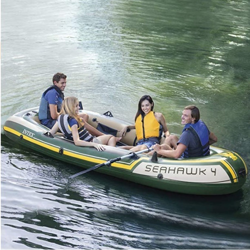 Lancha Bote Inflable 4 Personas Seahawk 4 + Remo + Bomba