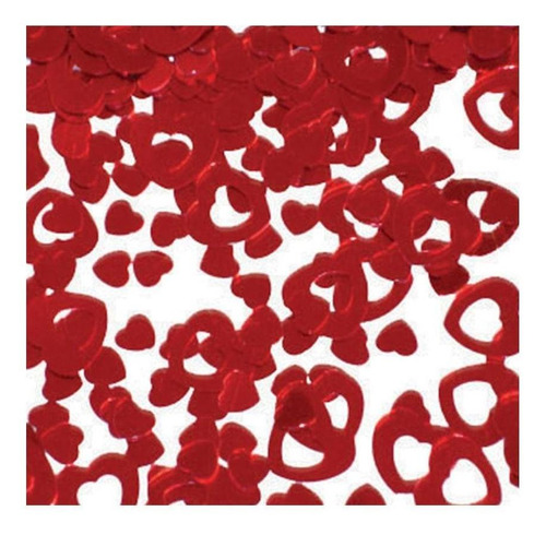 Confetti Metalizado Corazones Rojo