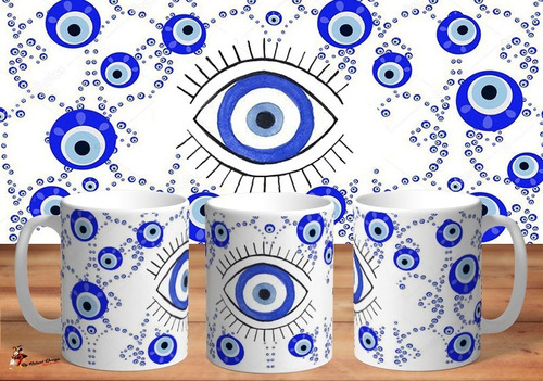 Taza De Ceramica Ojo Turco Arte Grafico 01