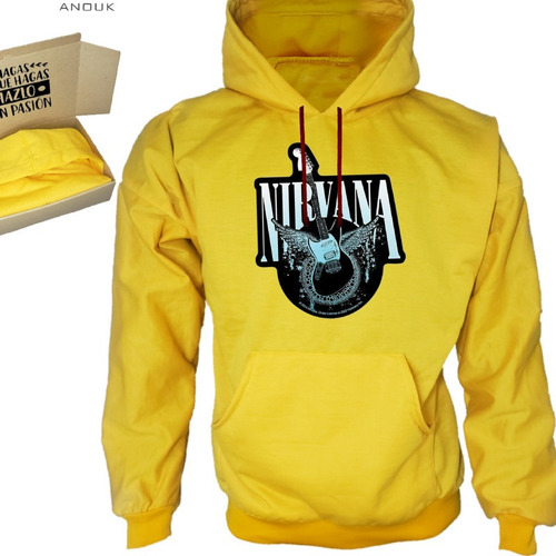 Imagen 5 de 10 de Buzo Hoodie Personalizado Saco Nirvana Guitar Estampado