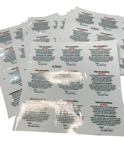 100 Etiquetas de Aviso e Segurança para Vela — 4,5 cm