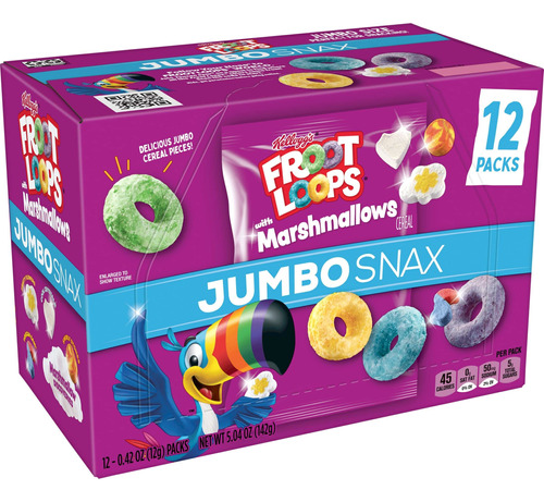 Kellogg's Jumbo Snax Froot Loops - Bocadillos De Cereales, A