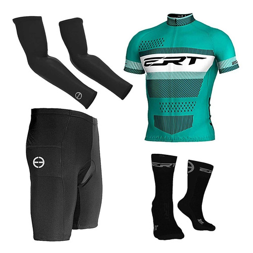 Imagem 1 de 7 de Conjunto Ert - Bermuda + Camisa Verbi + Manguito + Meia